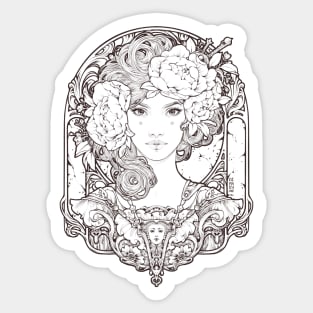 Flora Maiden (line art) Sticker